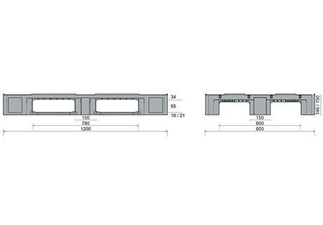 Plastic pallet IP-CS-1- 1200x800