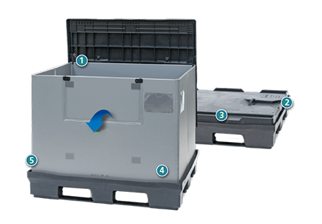 Pallet container 1200x1000x990 mm System H-1210